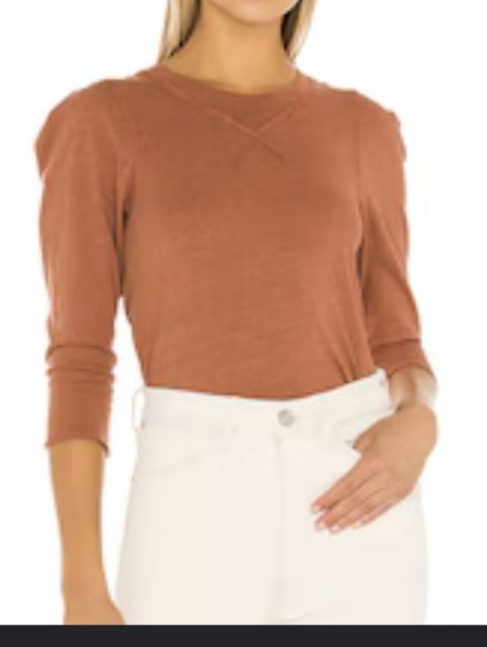 We The Free Burnt Orange Long Sleeve Crew Tee
